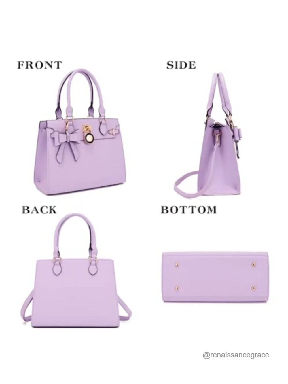 Vegan Leather Handbag Wallet Set Satchel Tote Shoulder Bag RFID Blocking